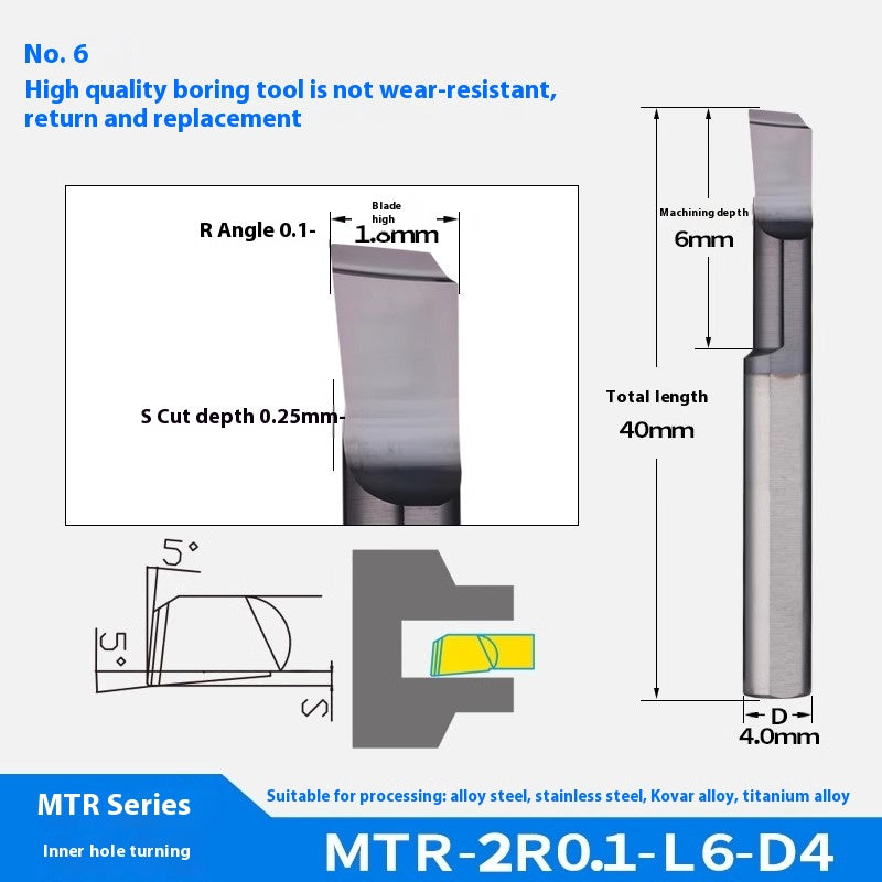 1123-Tungsten steel small hole boring cutter MTR centering machine stainless steel special small diameter boring cutter integral tungsten carbide internal hole boring cutter Shandong Denso Pricision Tools Co.,Ltd.
